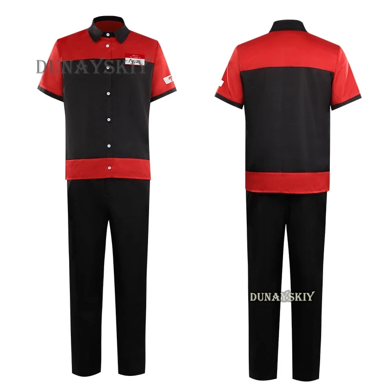 Mannys Horror Tyler Cosplay Kostuum Restaurant Uniformen Pak Sokken Halloween Anime Game Enge Cosplay Feestkleding Nieuw