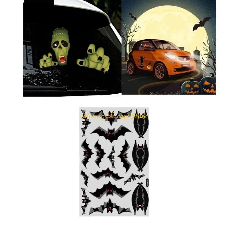 U75F Car Sticker Horror Halloween Pattern Vehicle Exterior Decoration Home Wall Decal