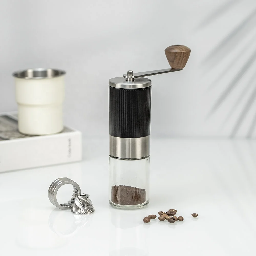 

Portable Stainless Steel Hand Manual Coffee Bean Grinder With Stainless Steel Core and Adjustable Setting