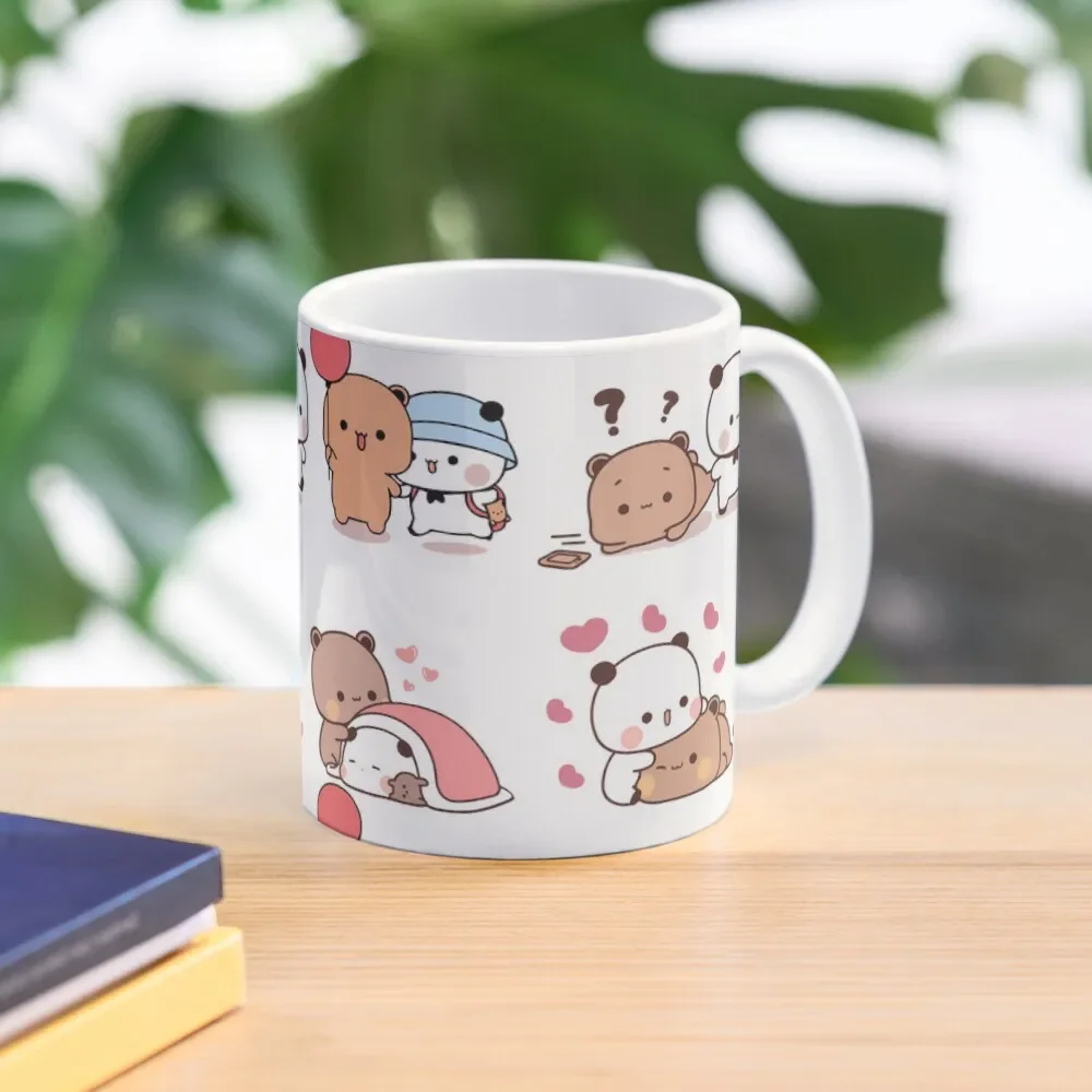 Bear And Panda Bubu Dudu Kawaii Classic  Mug Handle Round Printed Design Simple Picture Photo Gifts Tea Image Coffee Cup