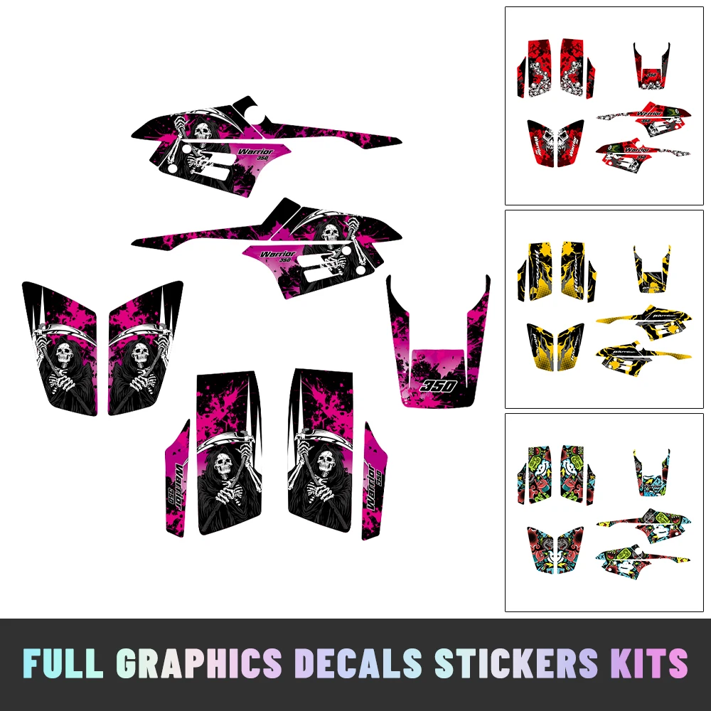 ATV مجموعة الرسم الكامل الشارات ملصقات خلفية صالح لياماها المحارب 350 YFM350X 1987- 2004 2000 2001 2002 2003 #1