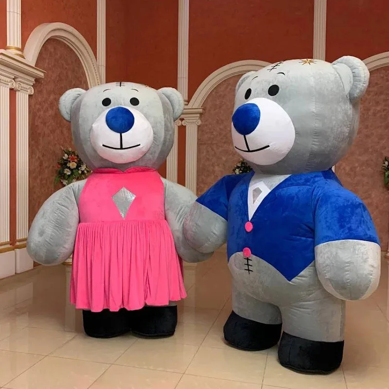 

Гигантский надувной костюм медведя для взрослых, полный прогулочный костюм талисмана, нарядное платье, вечерние, свадебные, косплей