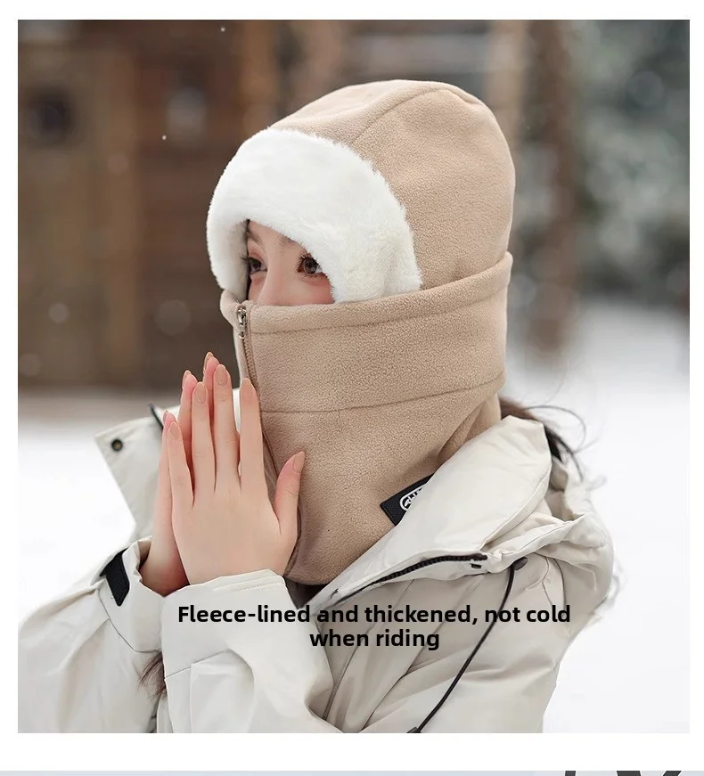 

Cold Weather Thermal Balaclava Scarf Winter Windproof Hood Hat Plush Neck Warmer Ski Face Mask for Outdoor Activities