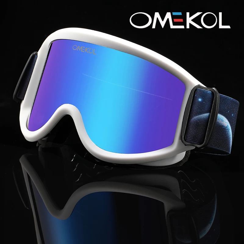 OMEKOL Brand UV400 Double Layers Anit-Fog Safety Goggles Outdoor Sport Ski Glasses Men Women Snow Snowboard Snowmobile Eyewear