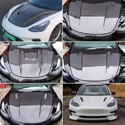 Per Tesla Model 3 cofano motore in fibra di carbonio modificato anteriore ABS labbro posteriore gonna laterale Kit carrozzeria accessori Auto