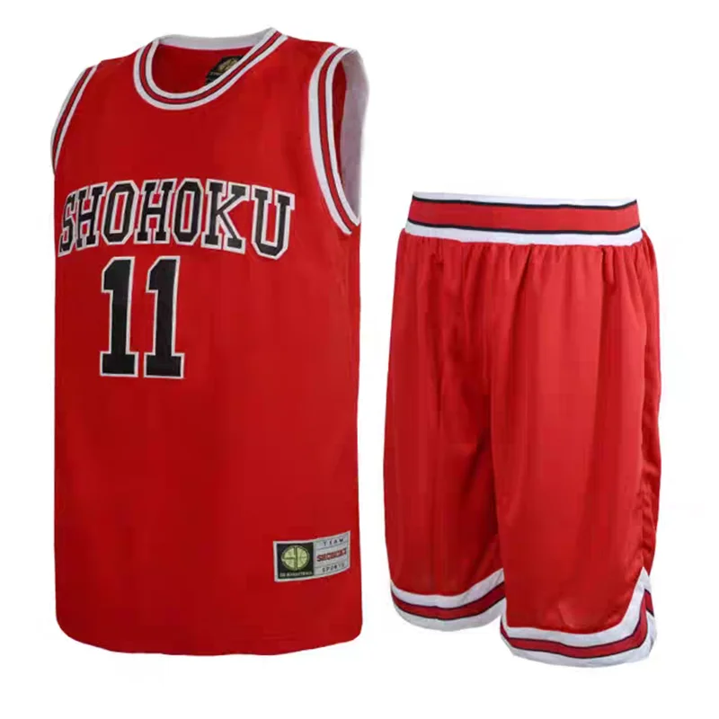 

Slam Dunk Jersey Shohoku #11 Red Basketball Uniform Set Kaede Rukawa Hanamichi Sakuragi Cosplay Costume Anime Gift For Fans