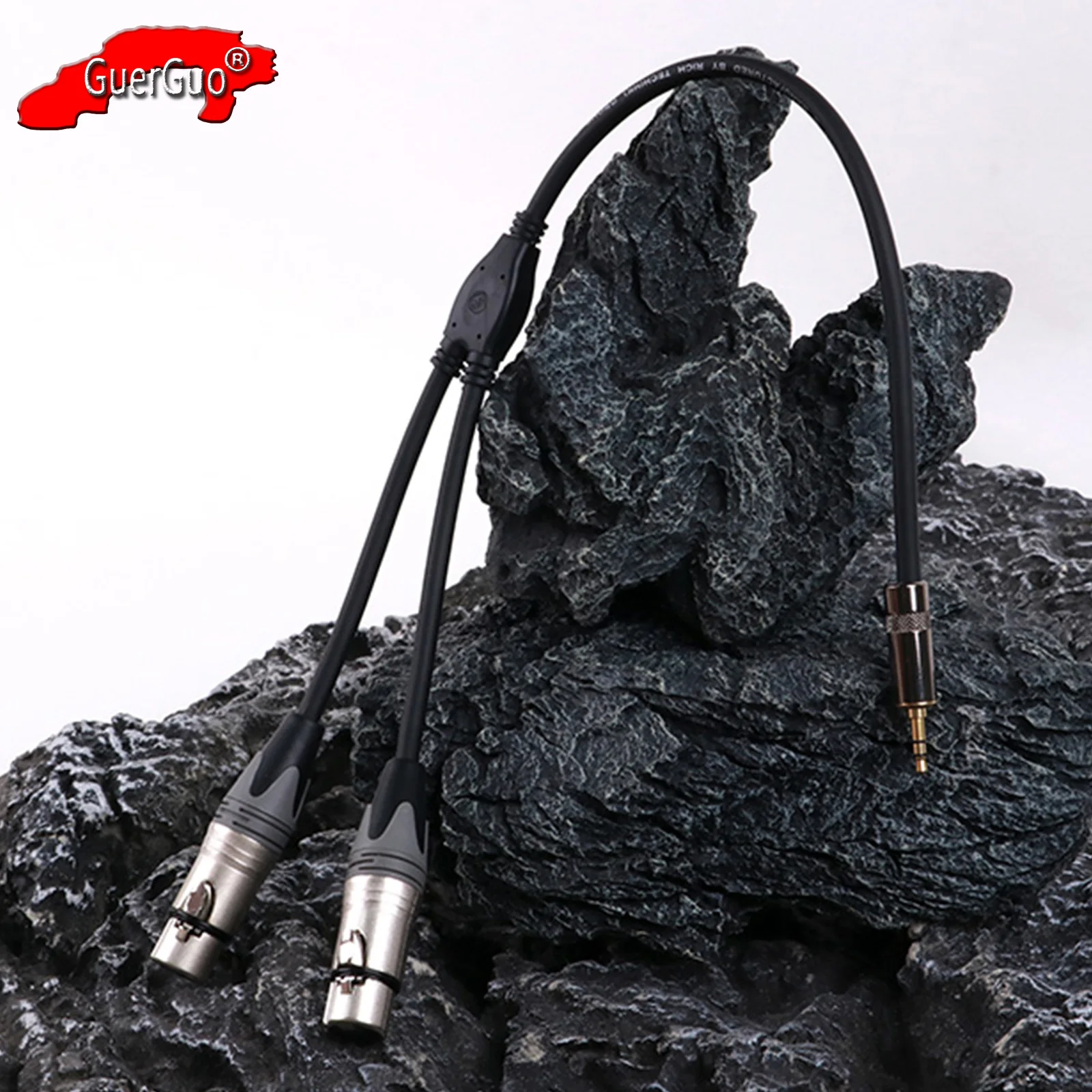 

2 XLR to 3.5mm Y-Splitter Cable,Dual 3Pin XLR Female to 1/8 Inch Jack TRS Stereo Aux Interconnect Audio MIC Breakout Patch Cord