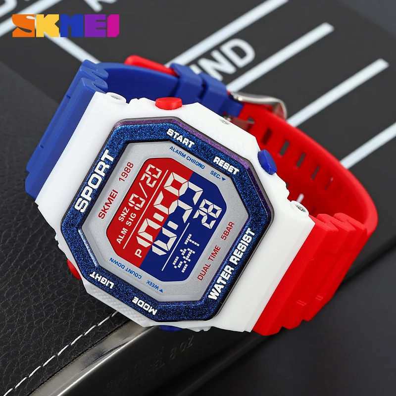 SKMEI Fashion Sport Watch for Man Luxury Waterproof Countdown Digital Watches Original Brand Date Week Electronic Movement Clock