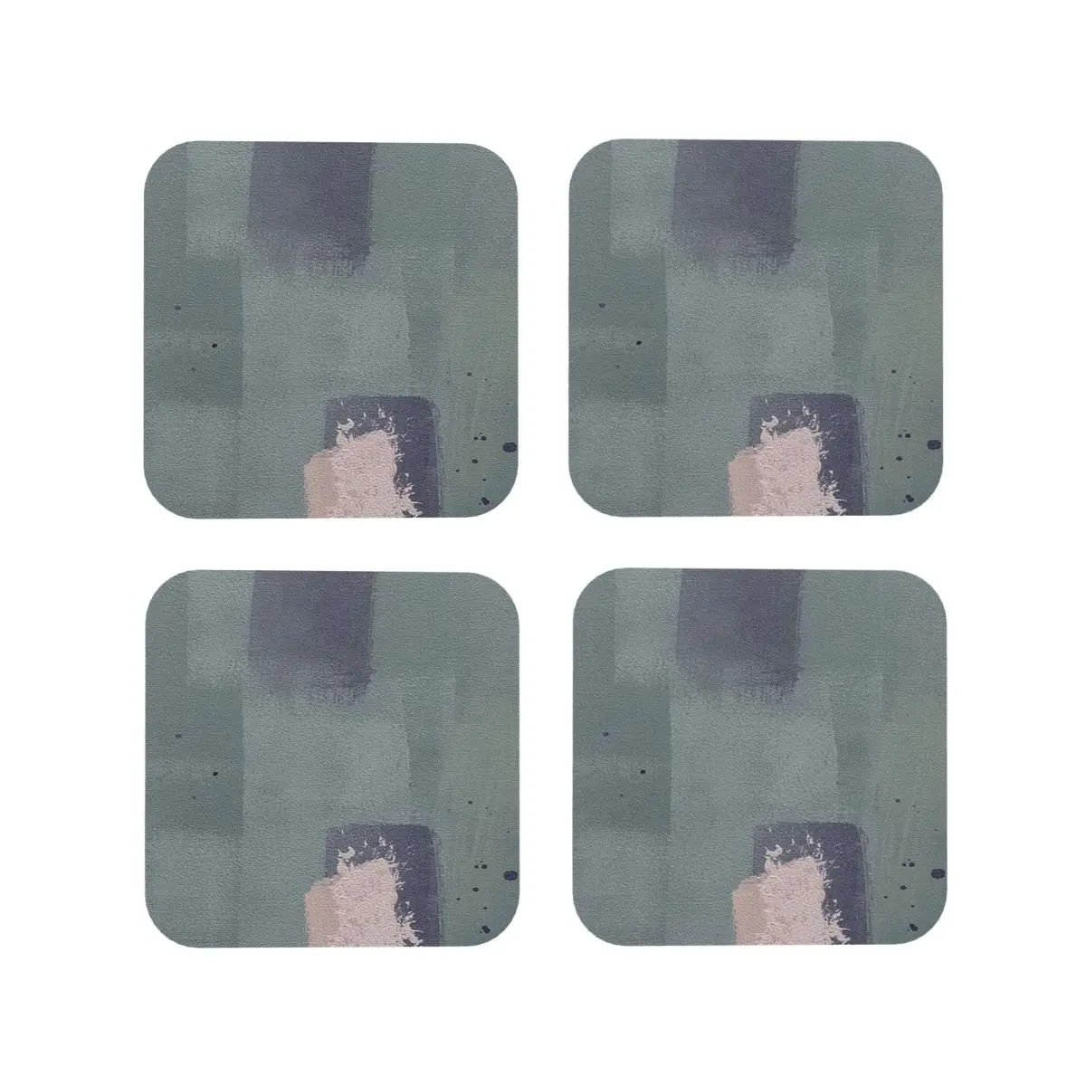 

Мятные абстрактные 2 подставки, кухонные салфетки, нескользящие изоляционные коврики для чашек, кофейные коврики для декора, домашняя посуда, подушечки, набор из 4 шт.