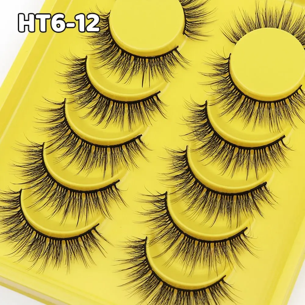 6 Paar falsche Wimpern aus 3D-Faux-Nerz, weiche, natürliche schwarze Band-Augenwimpern, lange, dünne, natürliche Wimpern, Wimpernverlängerung