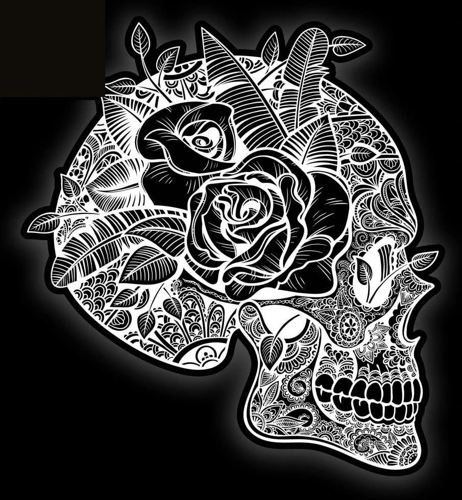 YUIN Skull Car Sticker Motorcycle Decals Mexico Festival Day of The Dead Creative PVC Window Decorative Waterproof Decal 15*15cm