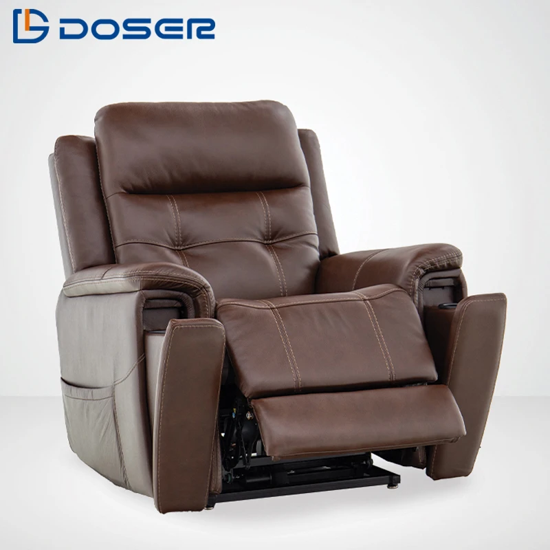 DOSER Modern Tri-motor Leather Recliner Sofa Single Seat Electric Power Lift Extendable Massage Eco-Friendly Elderly