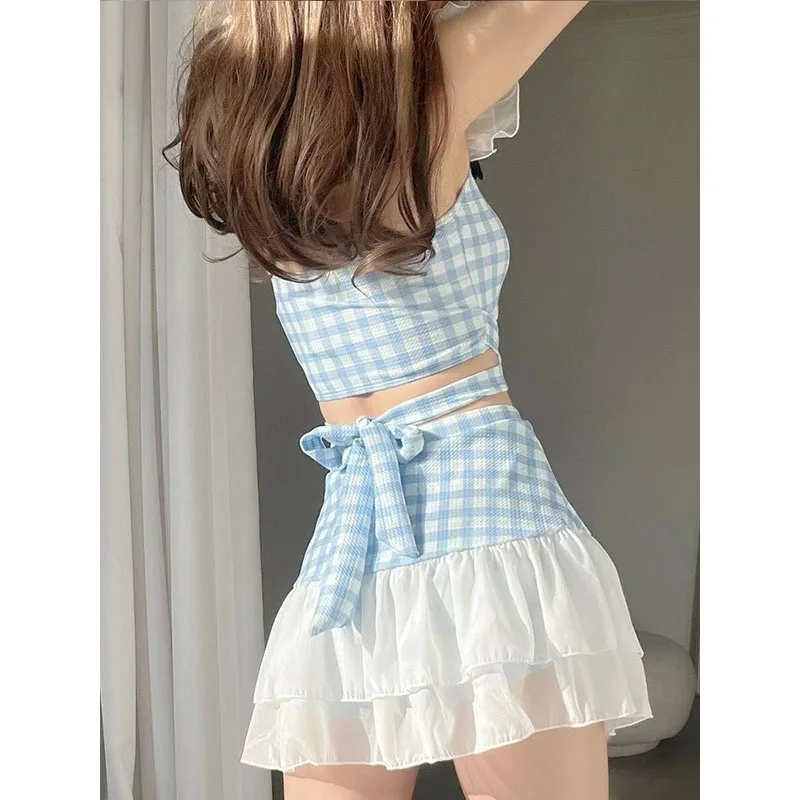 بيكيني ملابس السباحة النساء مجموعة أنيقة جديدة الكورية الفتيات مبطن ثوب سباحة مونوكيني الصيف عطلة قطعتين مثير بيكيني خمر جديد