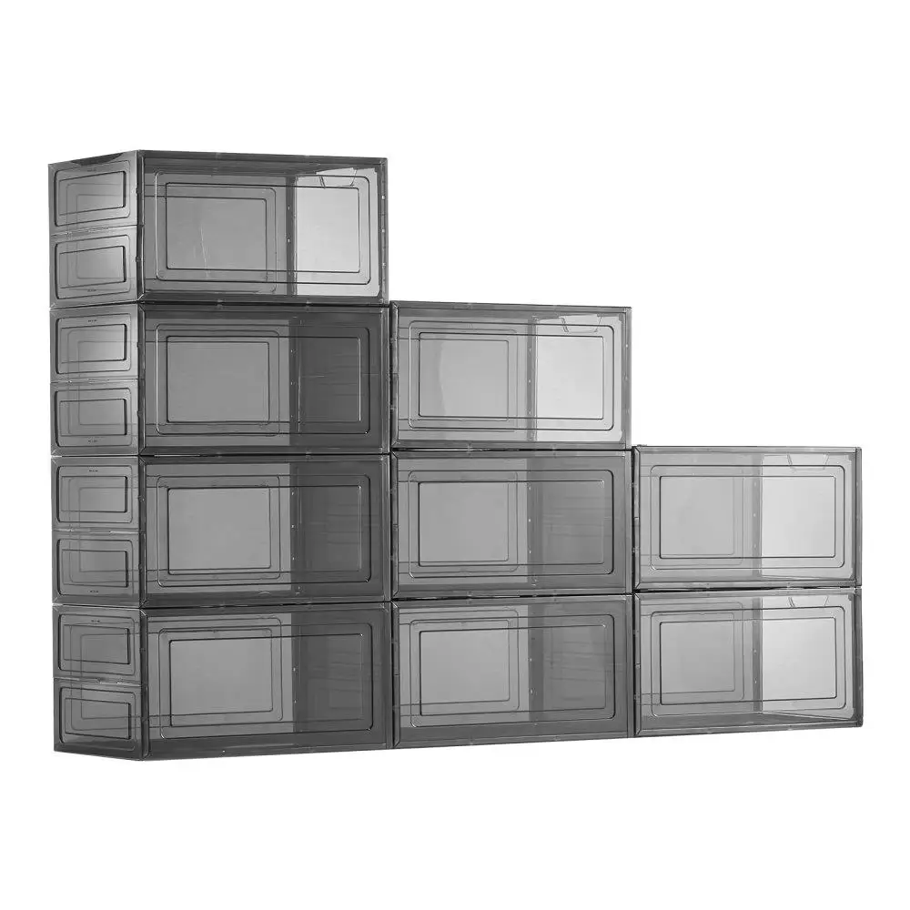 

Штабелируемые прозрачные коробки для хранения обуви, 9 шт. в упаковке для черных органайзеров американского размера 13.