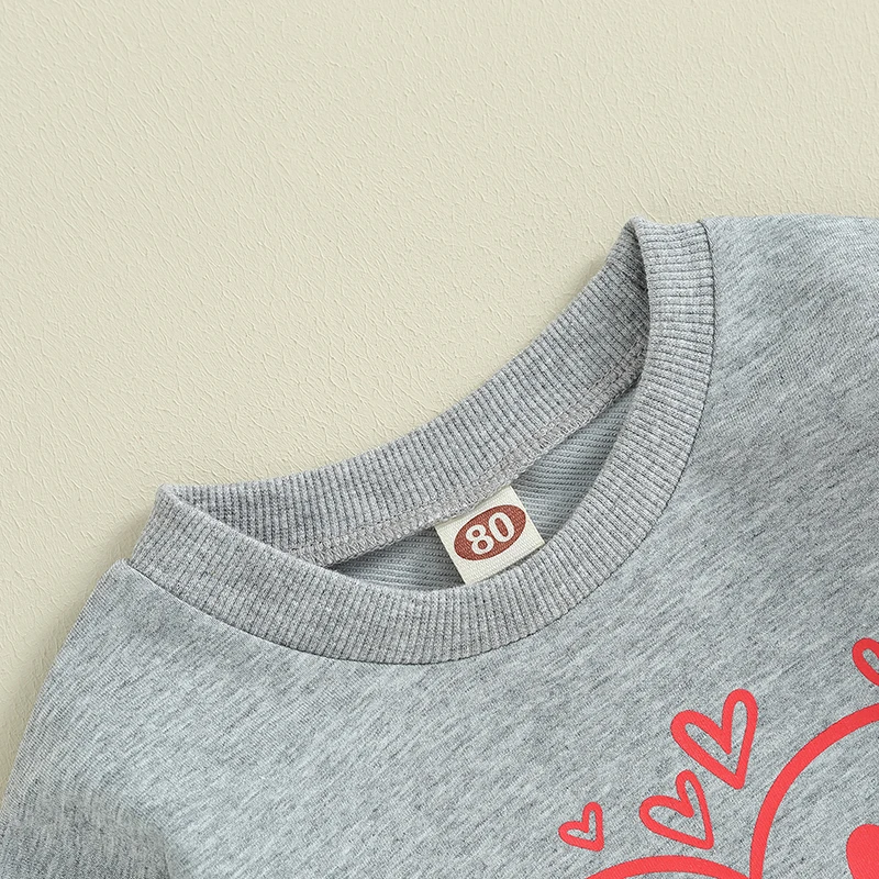 Sudadera con capucha y cuello redondo de manga larga con estampado de corazón bonito para niños y niñas para celebración del día de San Valentín