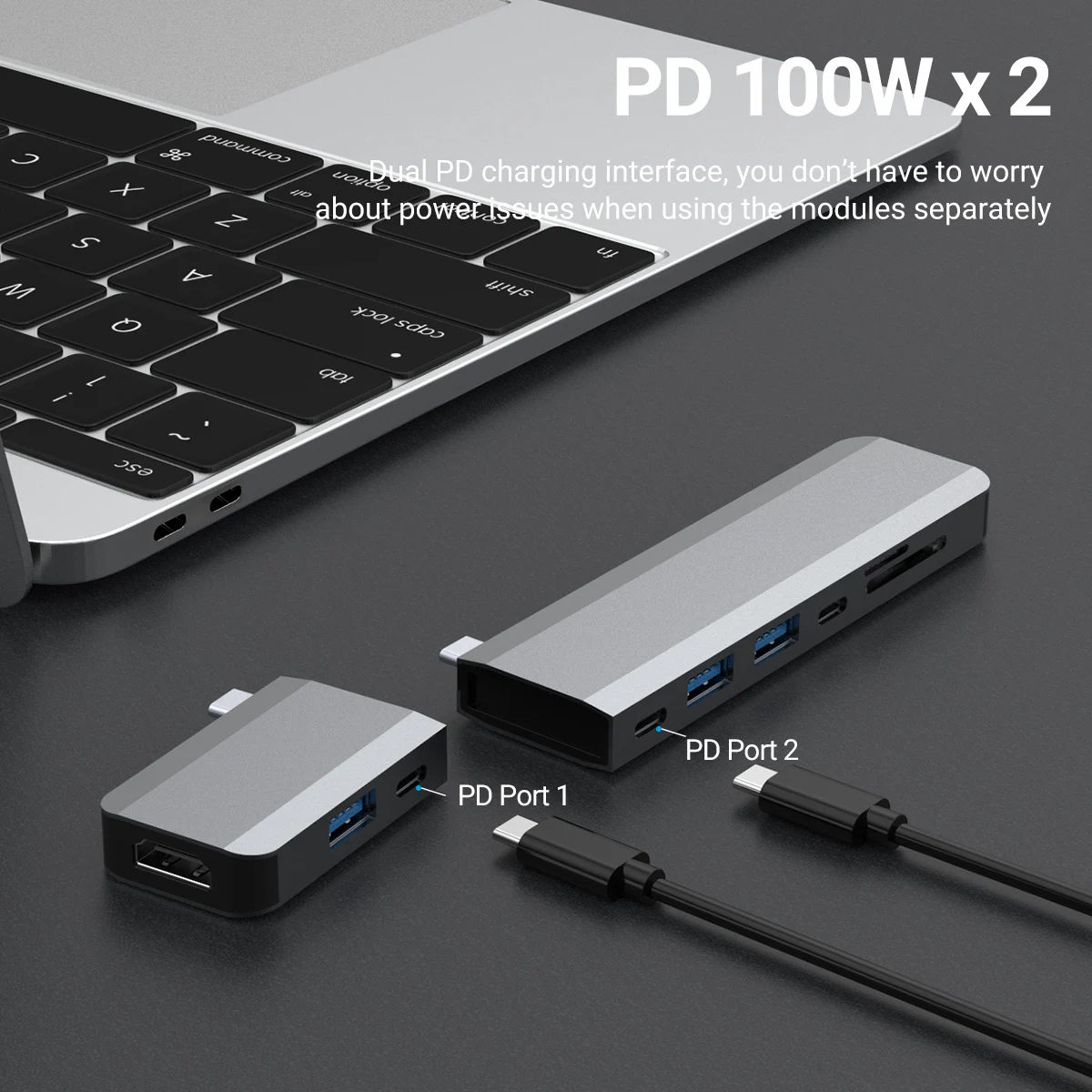 Imagem -05 - Goapla-hub Usb c para Macbook Pro Air Monitor Duplo Usb c para Adaptador Hdmi Duplo Usb3.0 tipo c tipo c 3.0 sd Tf2.0 pd 10 em 1