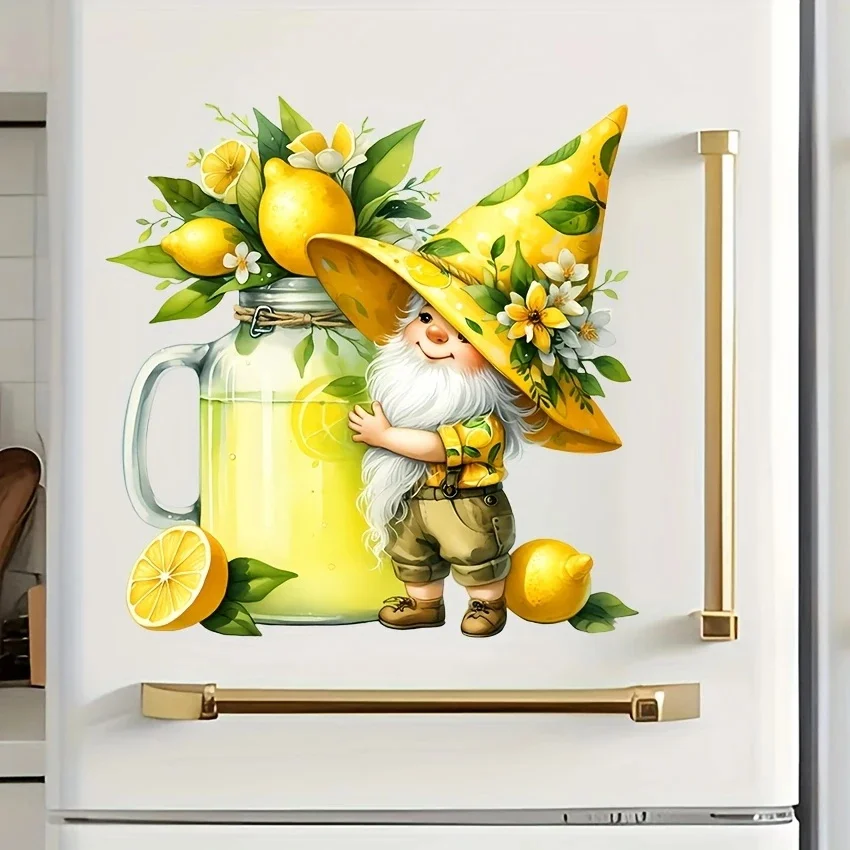 MT1380# Sweet And Sour Lemon Juice Dwarf Decorative Stickers, Easy to Use, Used for Door, Refrigerator, Window, Toilet,
