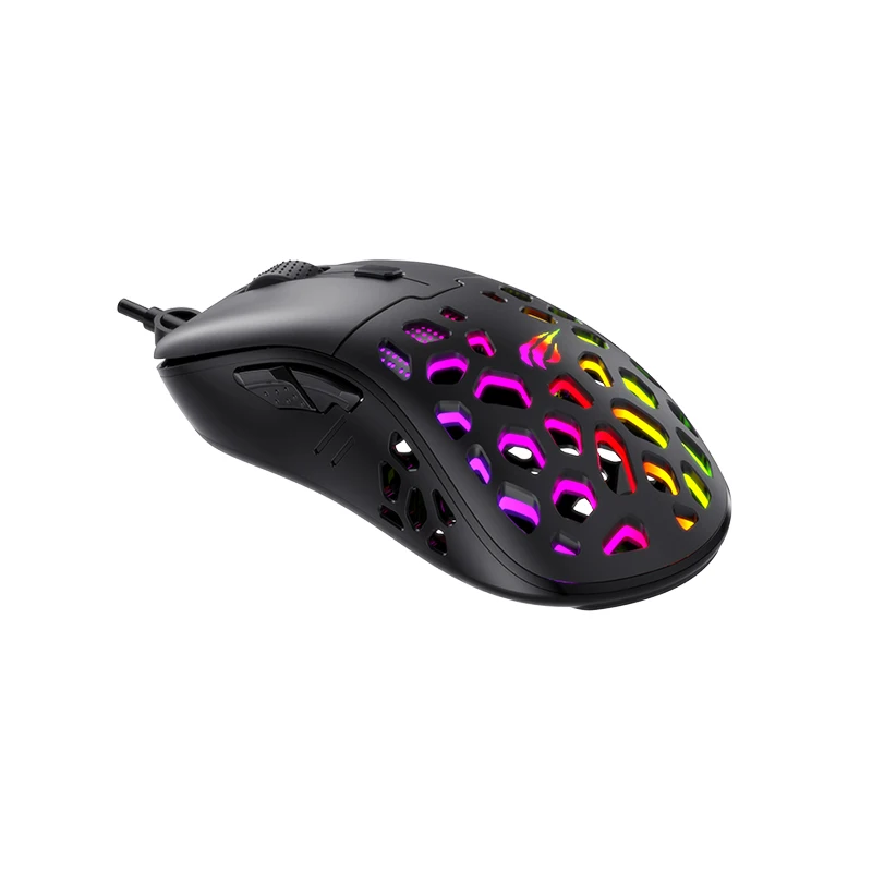 Havit MS955 RGB Wireless Gaming Mouse 12000 DPI Optical Sensor Honeycomb Shell 6 Buttons Adjustable Weights Mouse for Laptop PC