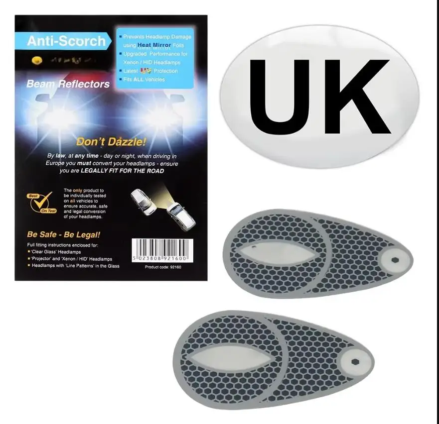 1set Car Headlamp Beam Deflectors Head Light Convertors Adaptor Anti-Scorch Travel For All Vehicles Car Protective Accessories