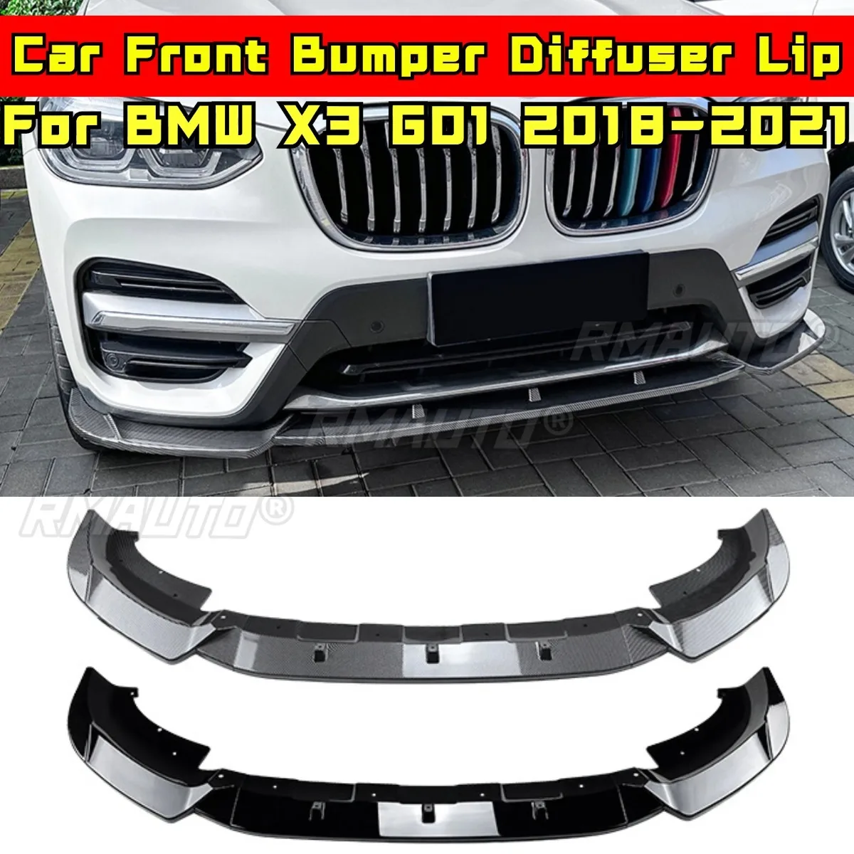 

Для BMW X3 G01 Body Kit передний бампер Splitter Lip Диффузор переднего бампера для BMW X3 G01 2018-2021 Автомобильные аксессуары