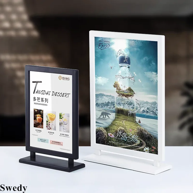 A5 148x210mm Double Sided Advertising Picture Poster Frame Plastic Menu Paper Holder Price List Sign Holder Display Stand