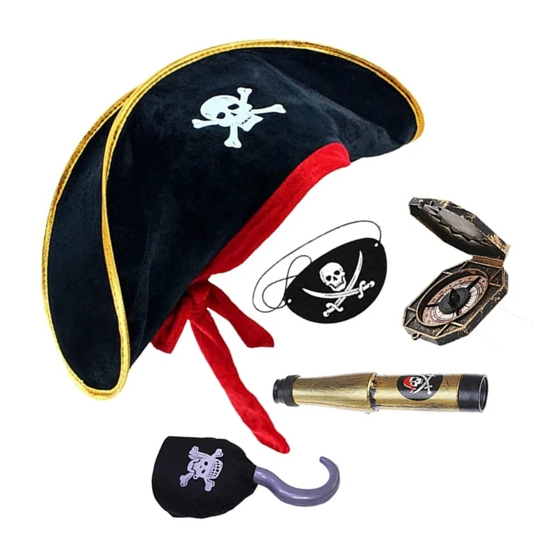 Pirate Gear for Kids with Costume Hat and Pocket Cosplay Accessories