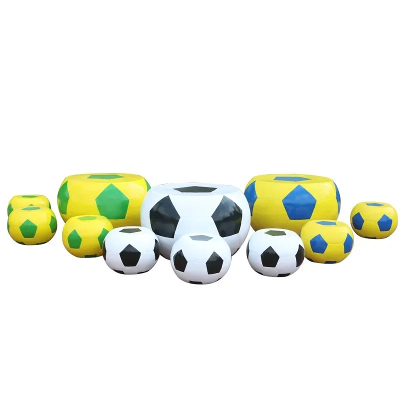 Outdoor combination football table and chair ornament FRP leisure rest football seat sitting stool square park courtyard