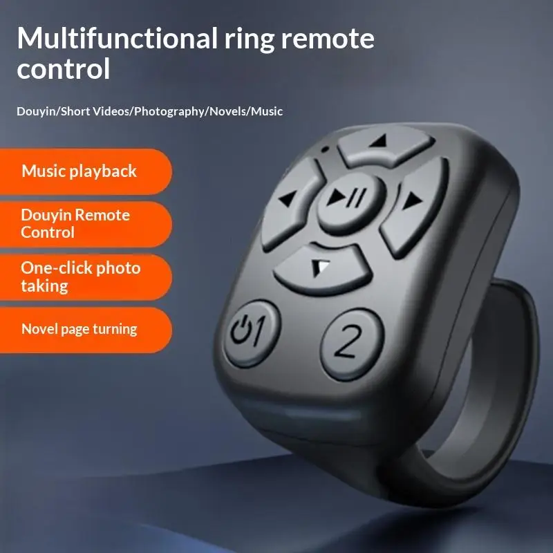 Ergonomic Bluetooth Scroll Ring Remote Portable Page Turner for Short Video Browsing Selfie Shutter Perfect Gift for Video Love