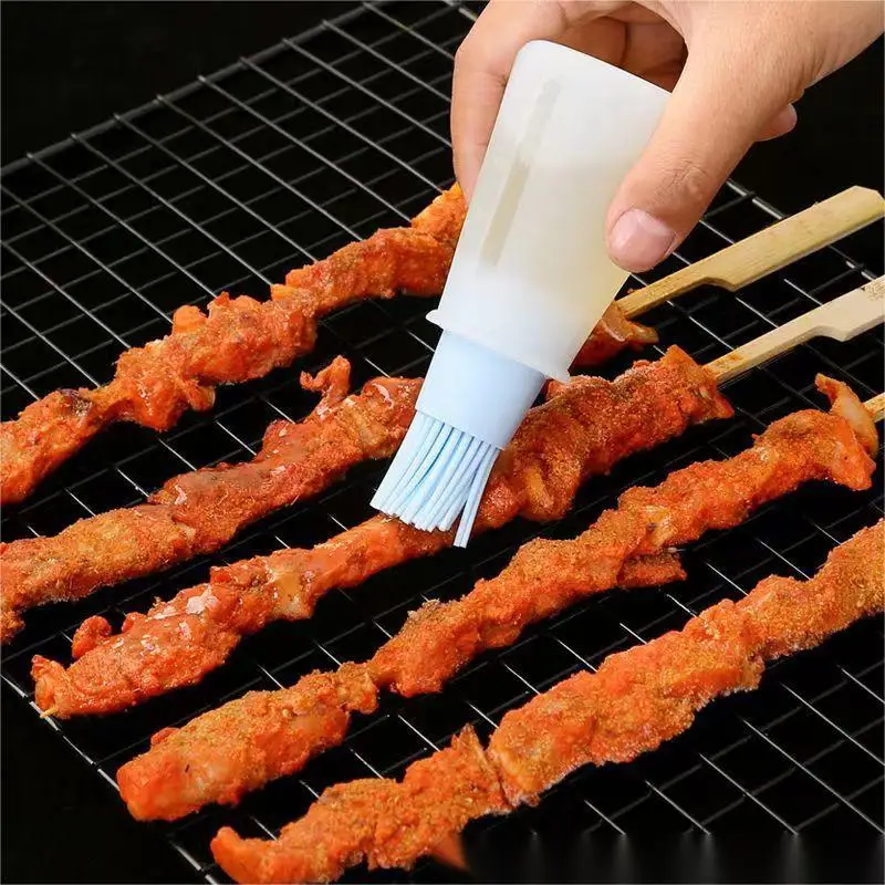 

BBQ Oil Brush High Temperature Resistant Bottle Barbecue Silicone Brush Household Bakery Accessories Pancake Brush Oil Tool