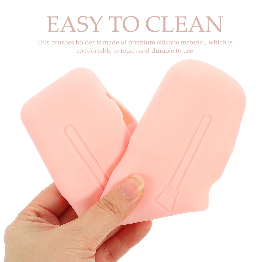 

2 Pcs Makeup Brush Case Bag Cosmetics Storage Cover for Brushes Holders Portable Travel Silicone Pouch