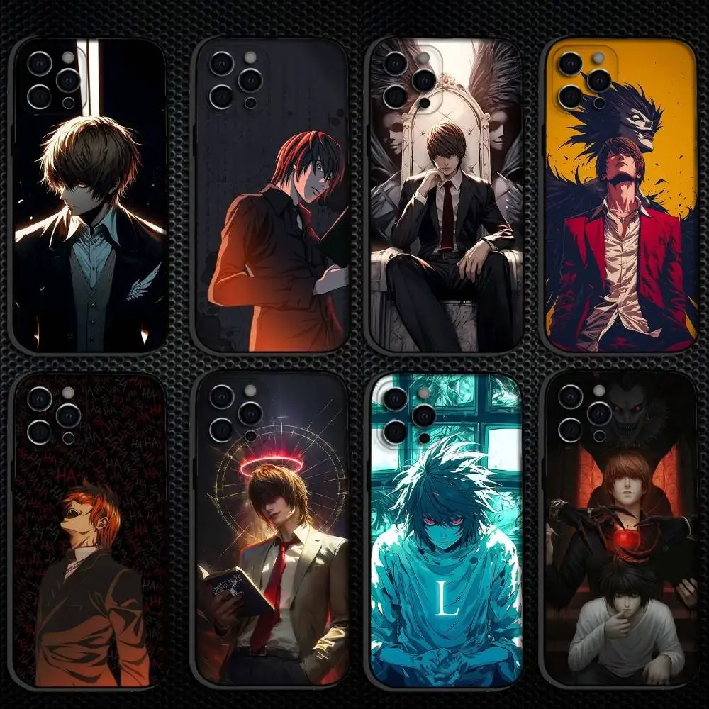 

Light Yagami Raito Phone Case For iPhone 16,15,14,13,12,11 Plus,Pro Max, Soft Silicone Black Cover