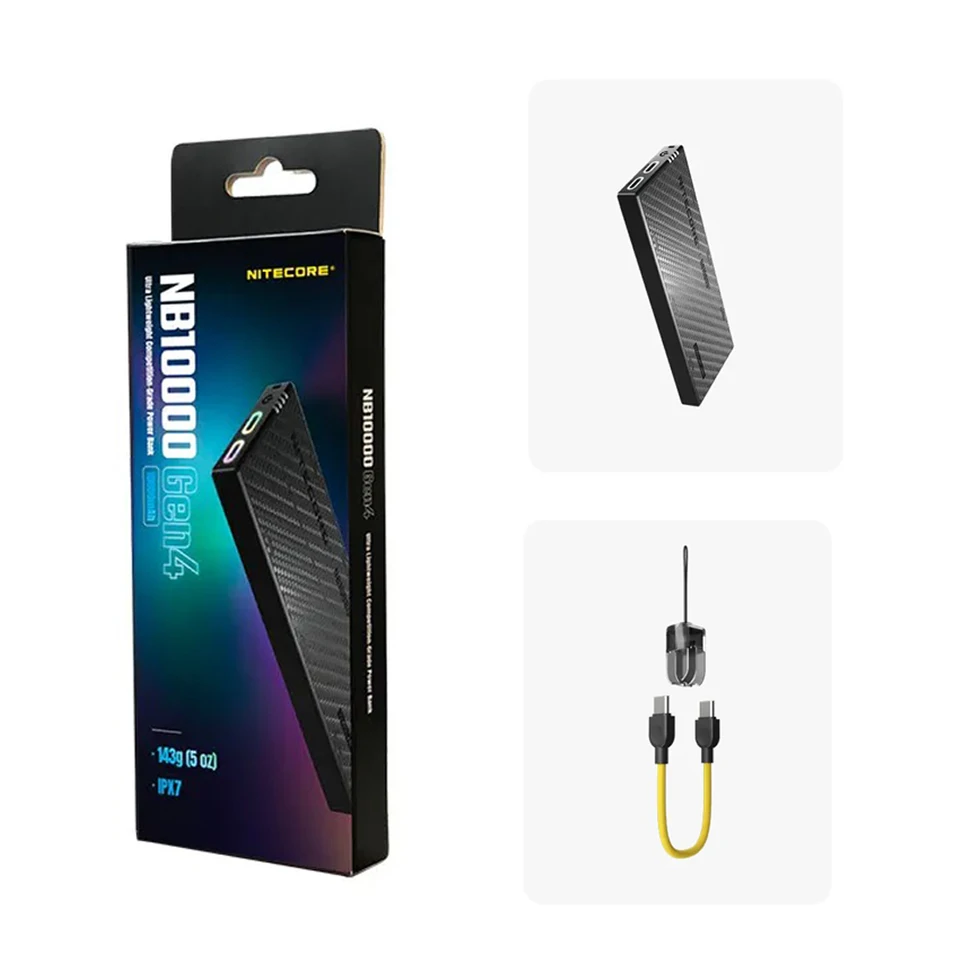 Nitecore NB10000 Gen4 Power Bank Ultra Leve de Nível Competitivo