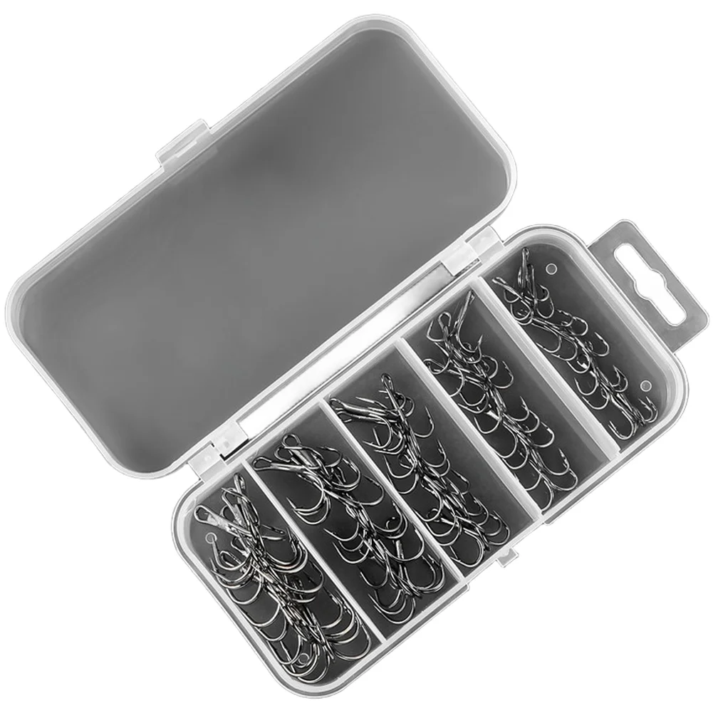 For River Fishing Silver Treble Fishing Hooks Secure Hooking Fishhooks High Carbon Steel Strong Tensile Strength