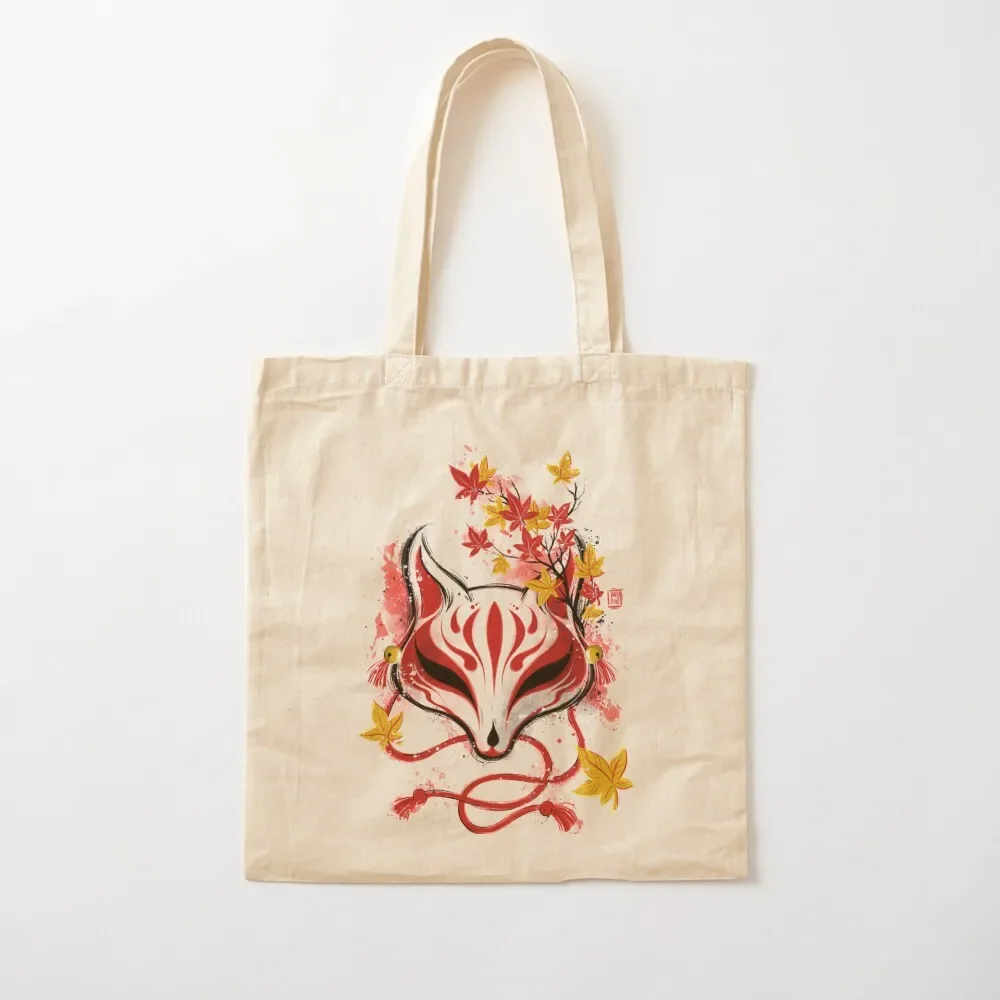 Autumn Kitsune Tote Bag Portable shopping bag Canvas stote bag Women's