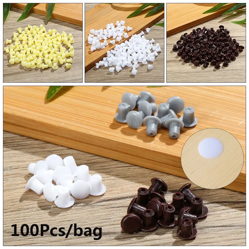 100Pcs Grommet Drill Hole Plug Hole Ornament Hardware Screw Decor Dust Plug Stopper Furniture Hole Covers Protective Cap