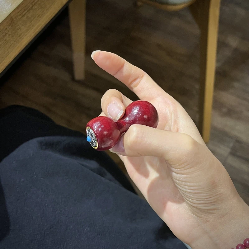 Inlaid Gentle Twist Gourd Worry Stone Handheld Fidget Toy for Beginners Stress Relief Pocket Playable Decor Gifts
