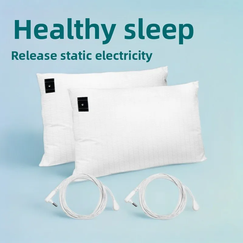 Grounding Pillowcase  95% Cotton And 5% Soft Silver Thread Anti-static Pillowcase Grounding Mat for Healing Sleep Pillow Case
