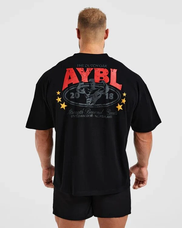 Rare GYM AY 2026 BL New Style American Men's Extra Large T-Shirt Fitness Sports Training Cotton Round-neck Short Sleeve Shirt
