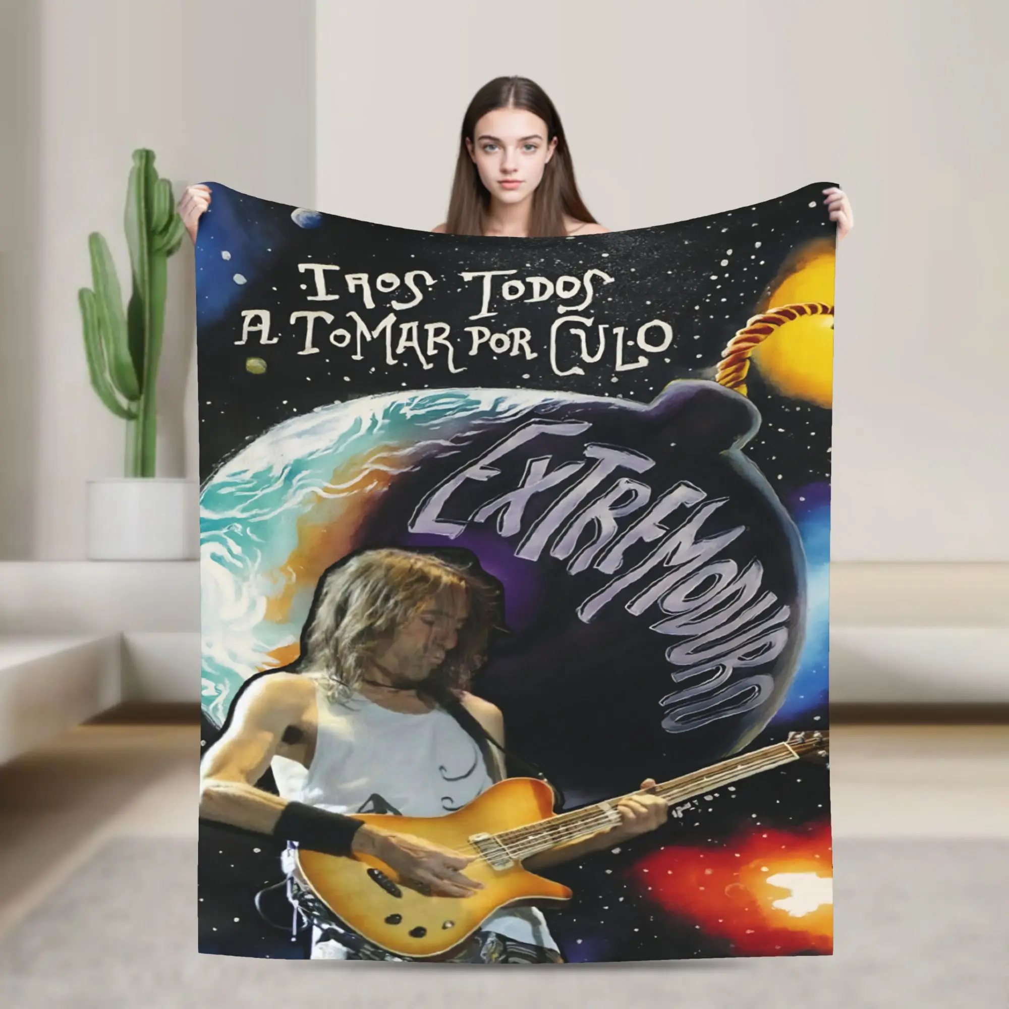 Extremoduro Spanish Hard Rock Band Blanket Robe Iniesta Soft Plush Throw Blanket For Outdoor Picnic Flannel Bedspread Bed Cover