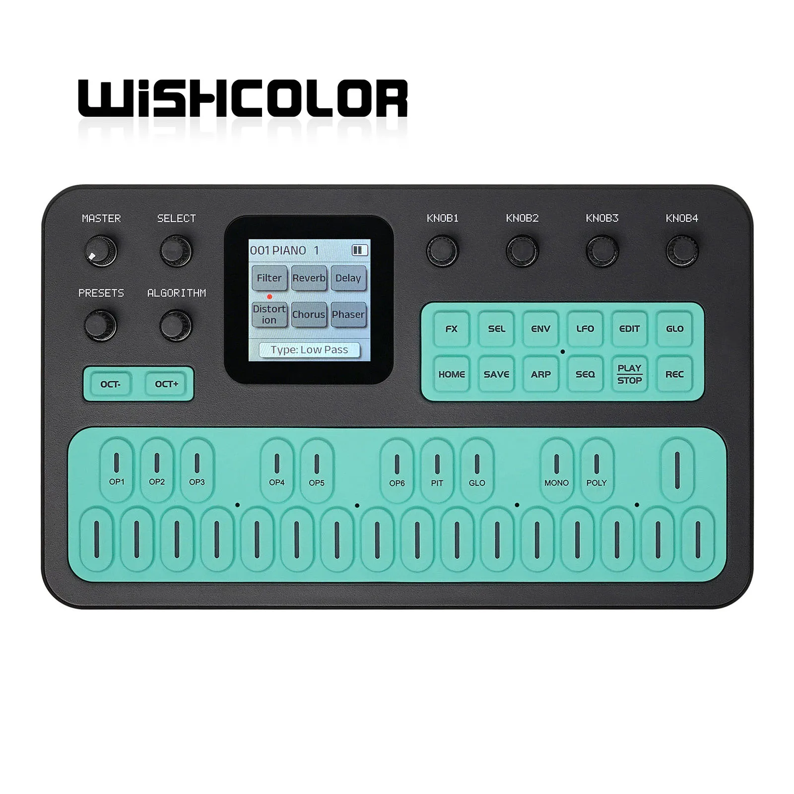 Wishcolor M-VAVE FM-1 Portable Audio FM Synthesizer 3-Channel MIDI Built-in 6 Effects 3.5mm Stereo Output