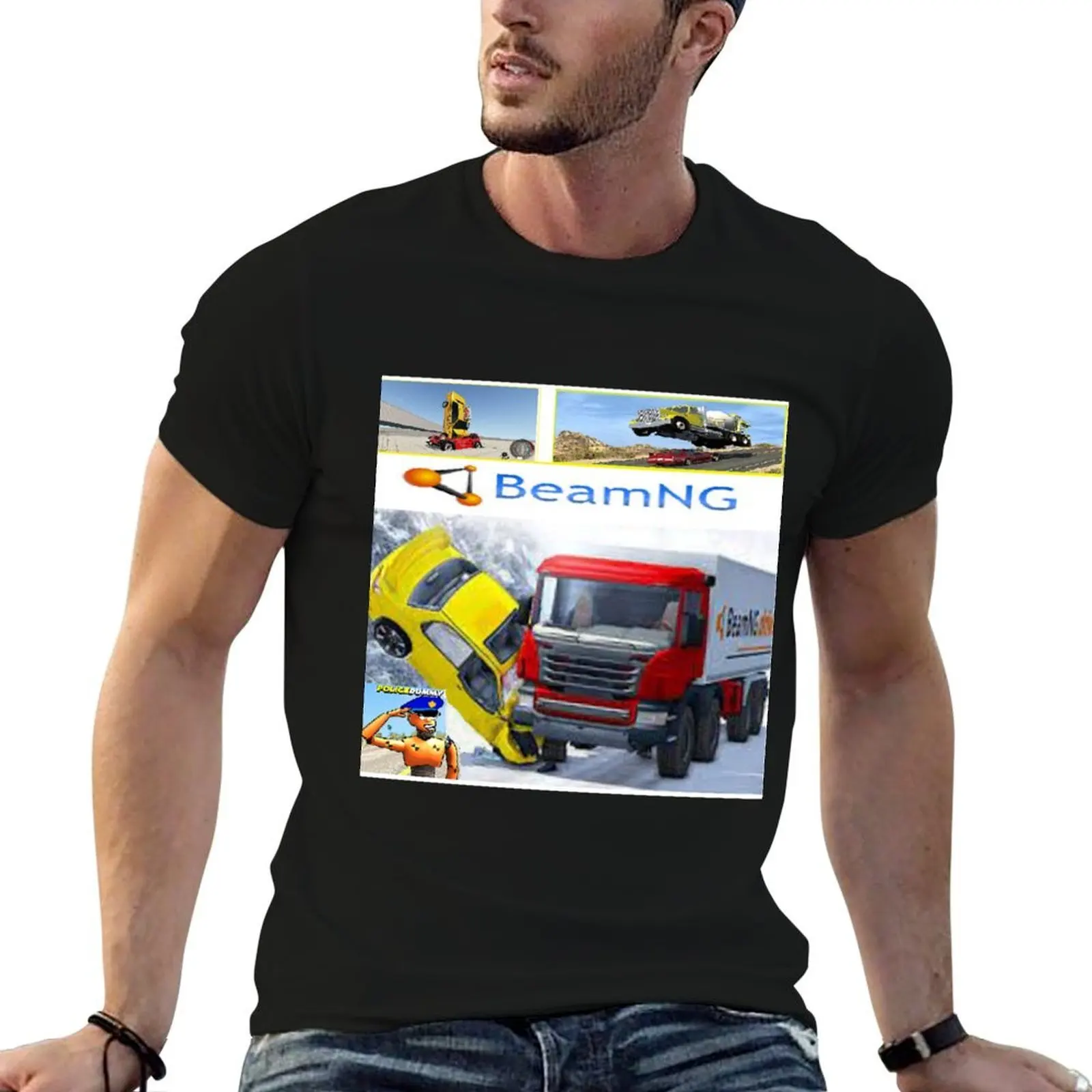 Футболка BeamNG Crash Hard, дышащая, для тренировок, с короткими рукавами
