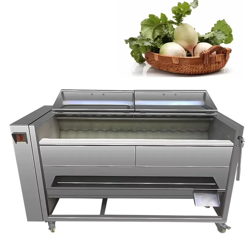 for Industrial Brush Vegetable Peeler and Washer High Capacity Food Processor for Potatoes Carrots and Root Crops
