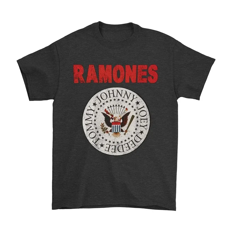 2025 popolare nuovo stile Ramones American Legendary Punk Band Rock Music t-shirt a maniche corte allentata in puro cotone per uomo e donna