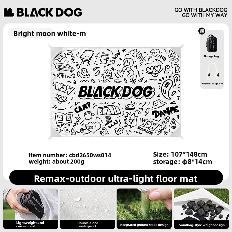 Blackdog Outdoor Picknickmat Verdikte vochtbestendige mat Graffiti Tide Cool Fashion Ultralichte waterdichte campingmat Draagbaar