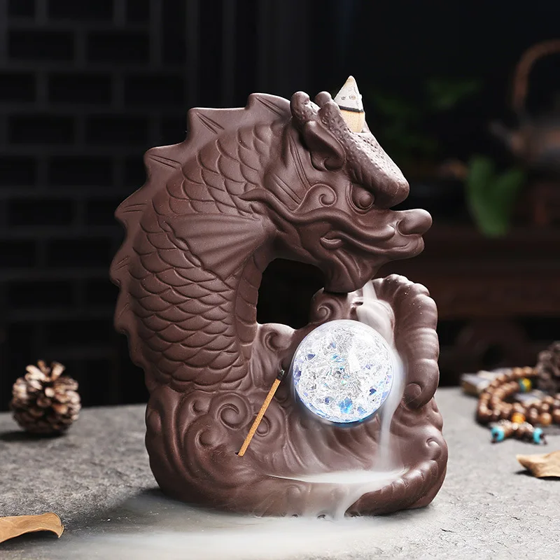 

Dragon Tiger Spirit Creative Backflow Sandalwood Agarwood Incense Burner Gift Housewarming Home Decoration Essential