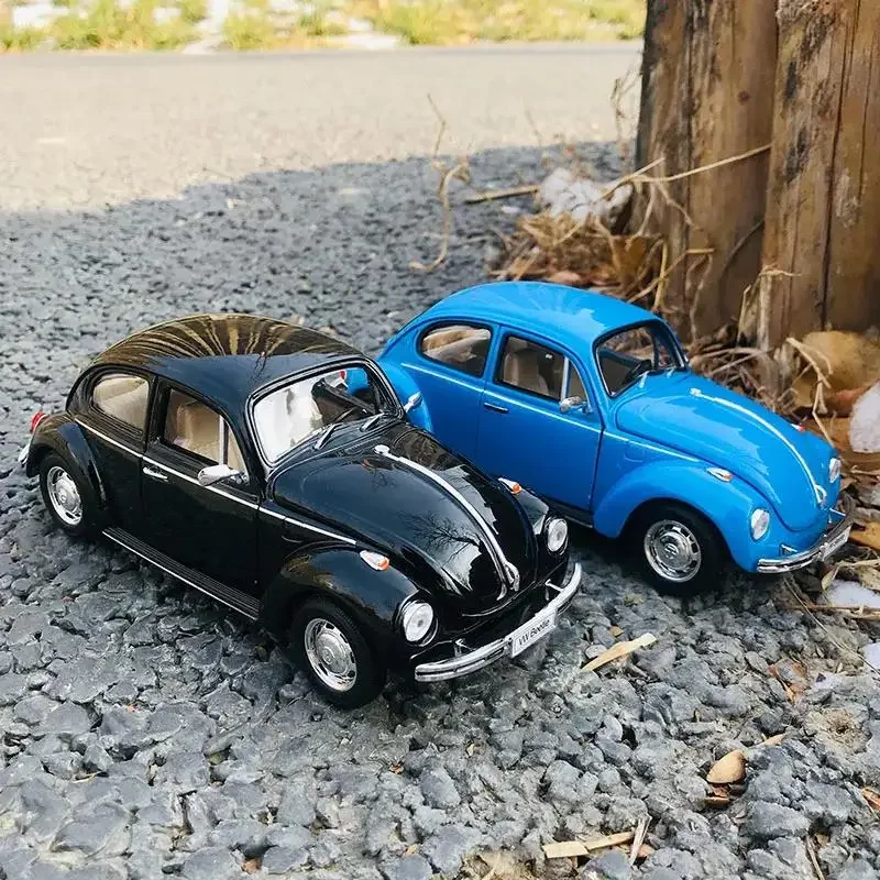 WELLY-modelo de coche de aleación Volkswagen Beetle 1:24, simulación de coche, colección de decoración, juguete de regalo, modelo de fundición a