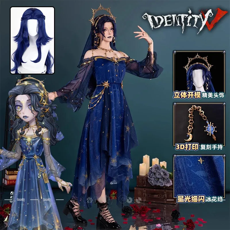 

Лили 123Identity V Психолог Вечная мечта Косплей Костюм Парик Ада Месмер Платье Вуаль Головной Убор Реквизит Для Женщин Девочек Мужчин H