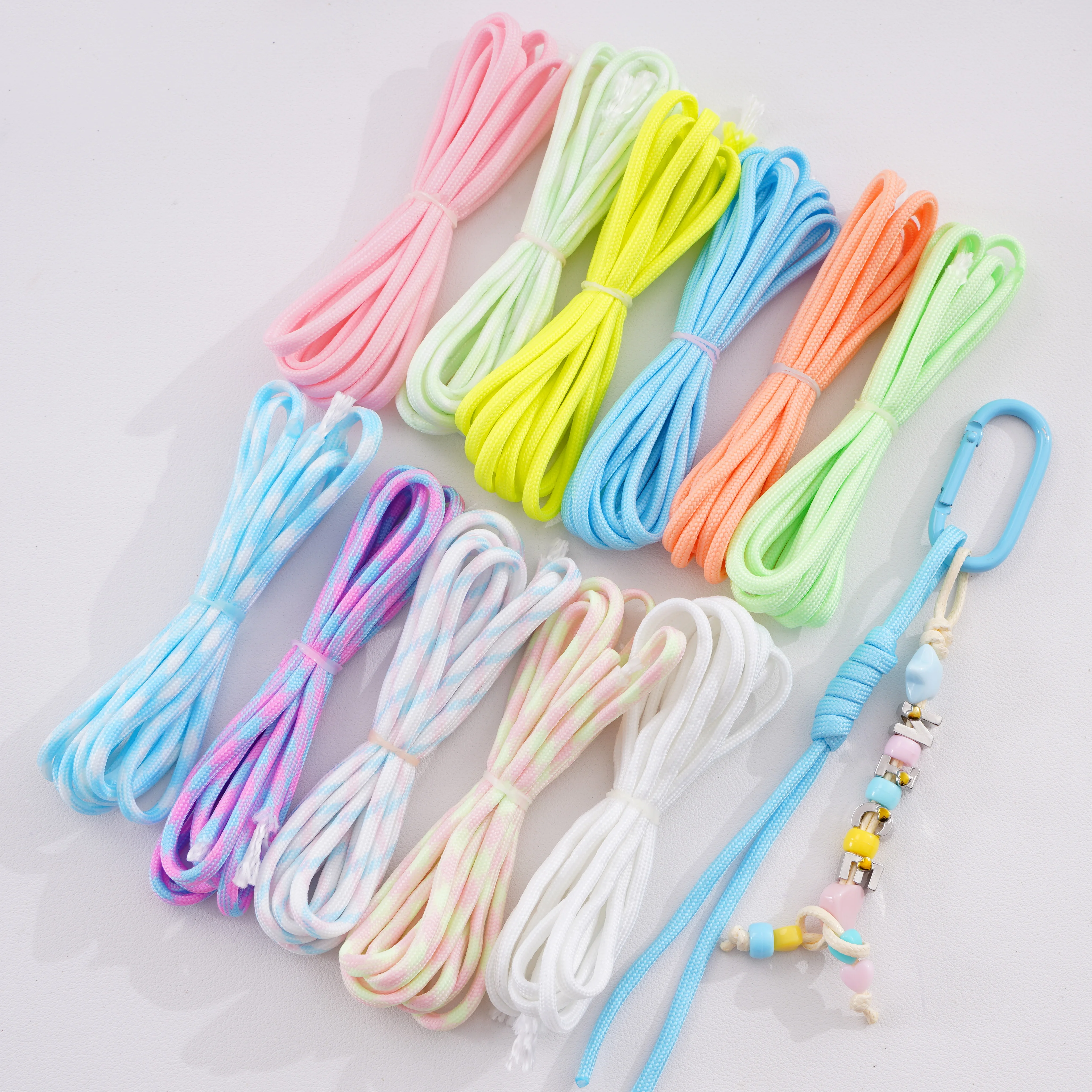 2M/Bag 4MM Nylon Luminous Cord Rope Multicolor Color Change String Rope For DIY Handmade Making Phone Chain Bracelet Accessories