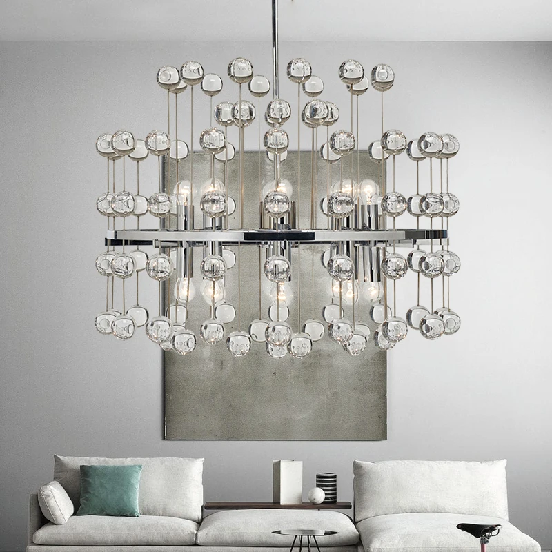 Art Deco Luxury Crystal Pendant Lights Shop Hall Parlor Chandeliers Dining Table Kitchen Led Hanging Lamps For Living Room