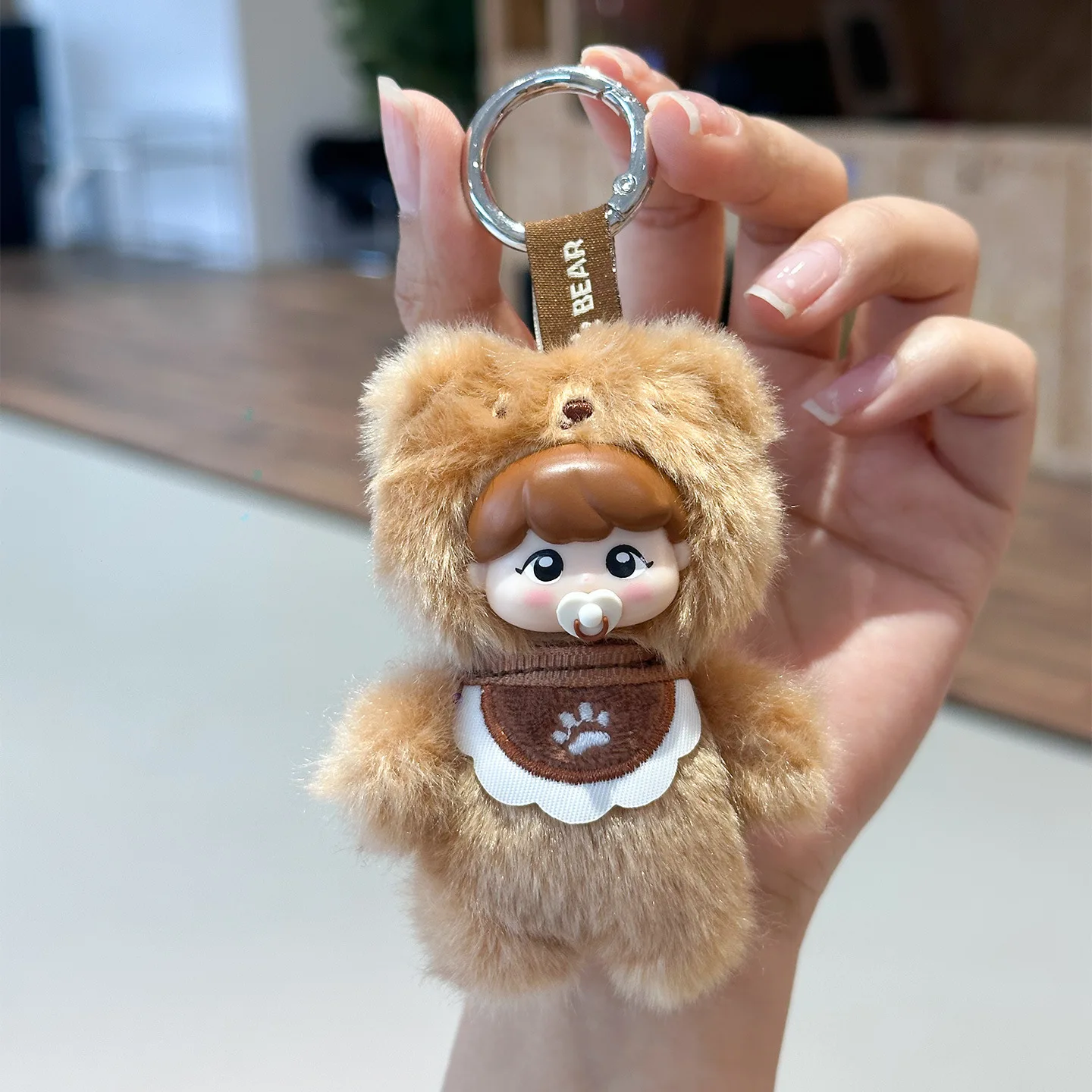 

New model Key Ring Bag Charms Forest Kindergarten Pendant Fluffy Soft Decoration Animals Jewelry Gift Cute Key Ring Girls